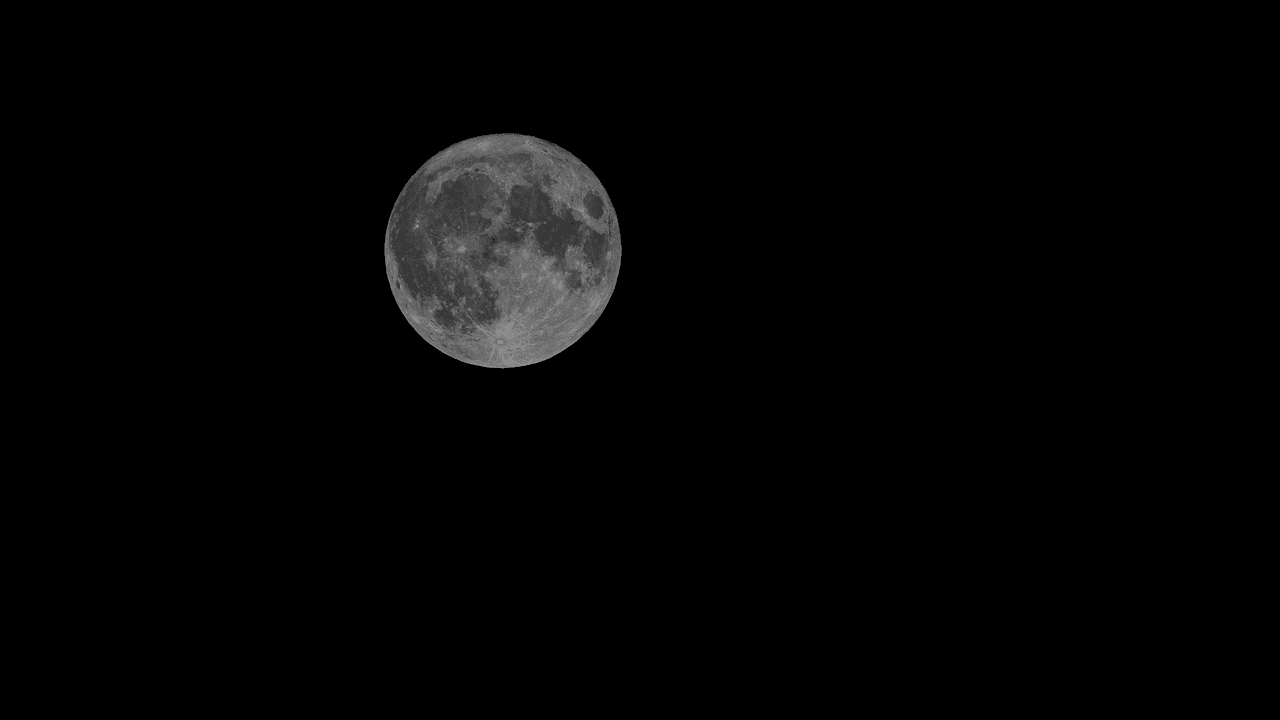A bright full moon in a dark night sky