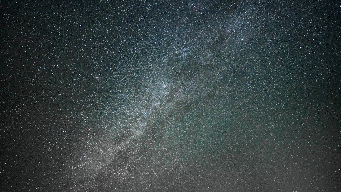 The starry night sky over the desert near Jaisalmer